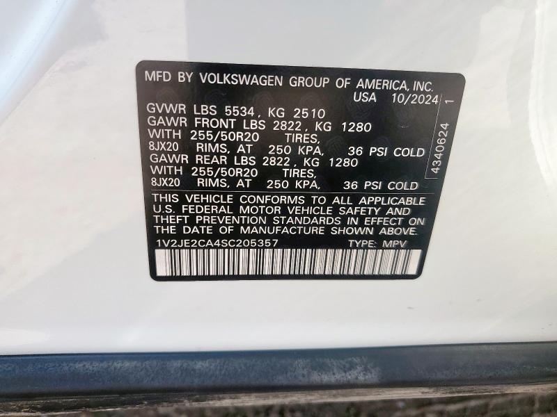 1V2JE2CA4SC205357 Volkswagen ATLAS CROS