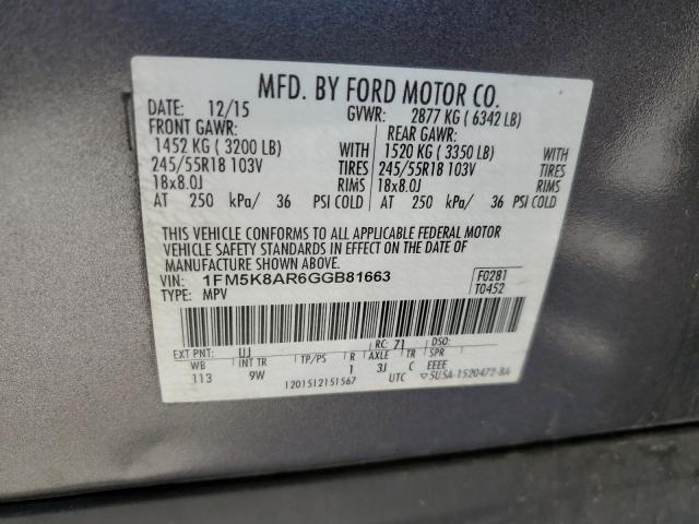 1FM5K8AR6GGB81663 Ford Explorer