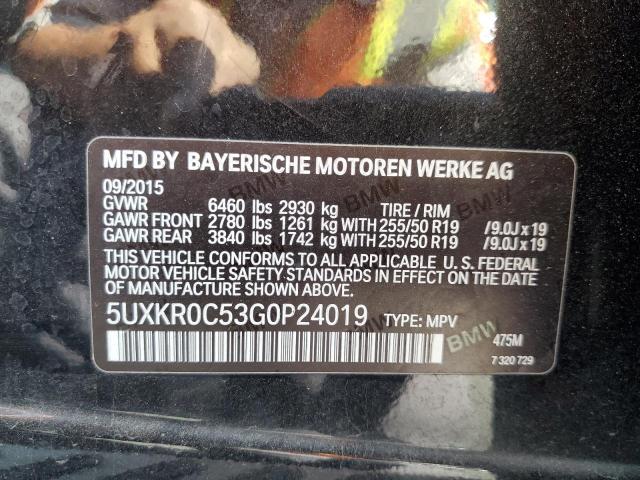 5UXKR0C53G0P24019 BMW 2016