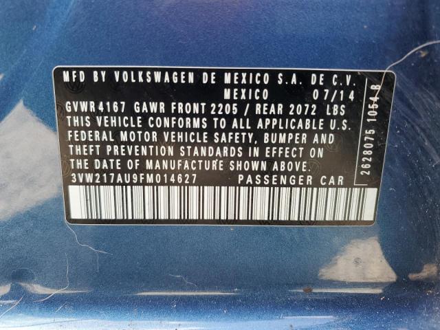 3VW217AU9FM014627 Volkswagen 2015