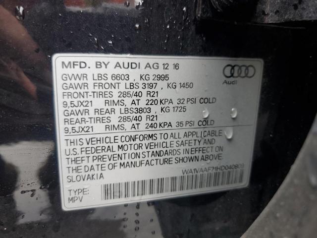 WA1VAAF71HD040809 Audi 2017