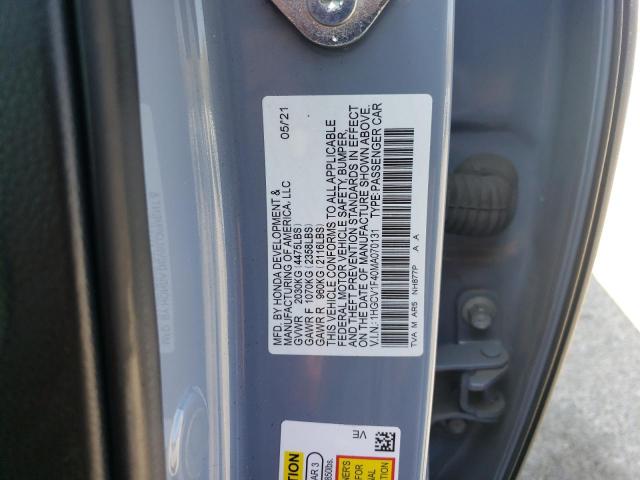 1HGCV1F40MA070131 Honda l15be