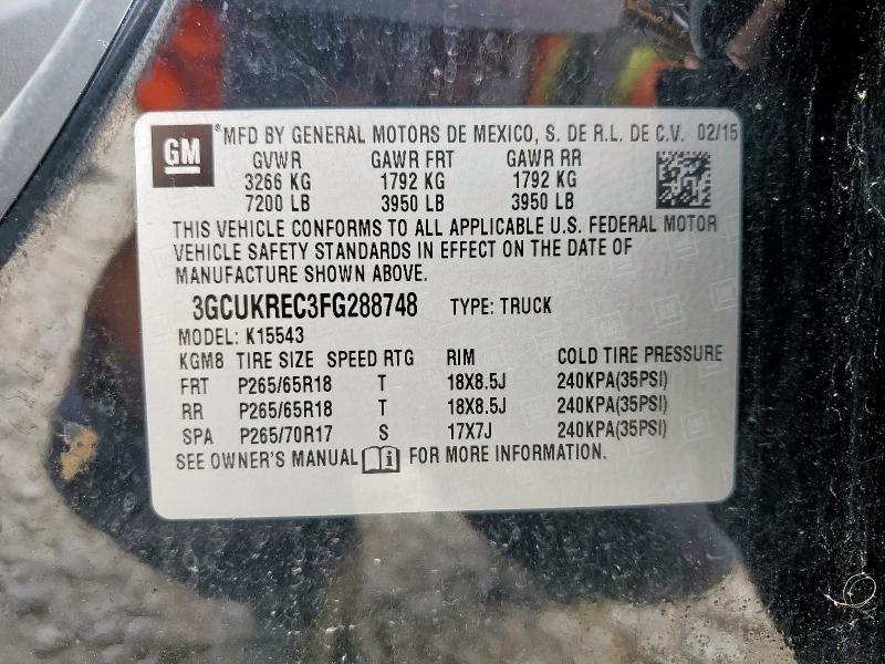 3GCUKREC3FG288748 Chevrolet l83 - vvt, active fuel management, aluminum