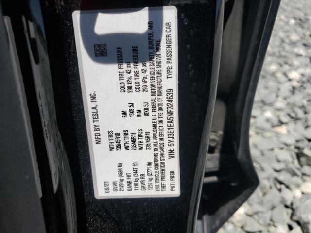 5YJ3E1EA5NF324639 Tesla 2022