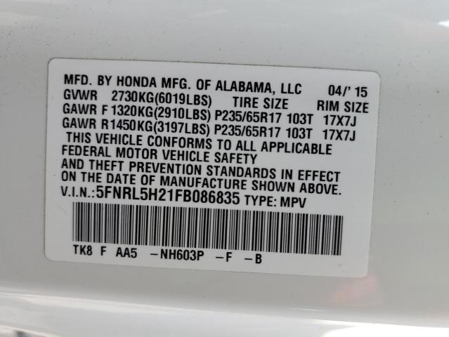 5FNRL5H21FB086835 Honda j35z8