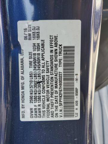5FPYK2F67HB003227 Honda j35y6