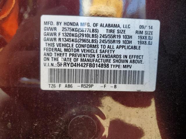 5FRYD4H42FB014898 Acura j35y5