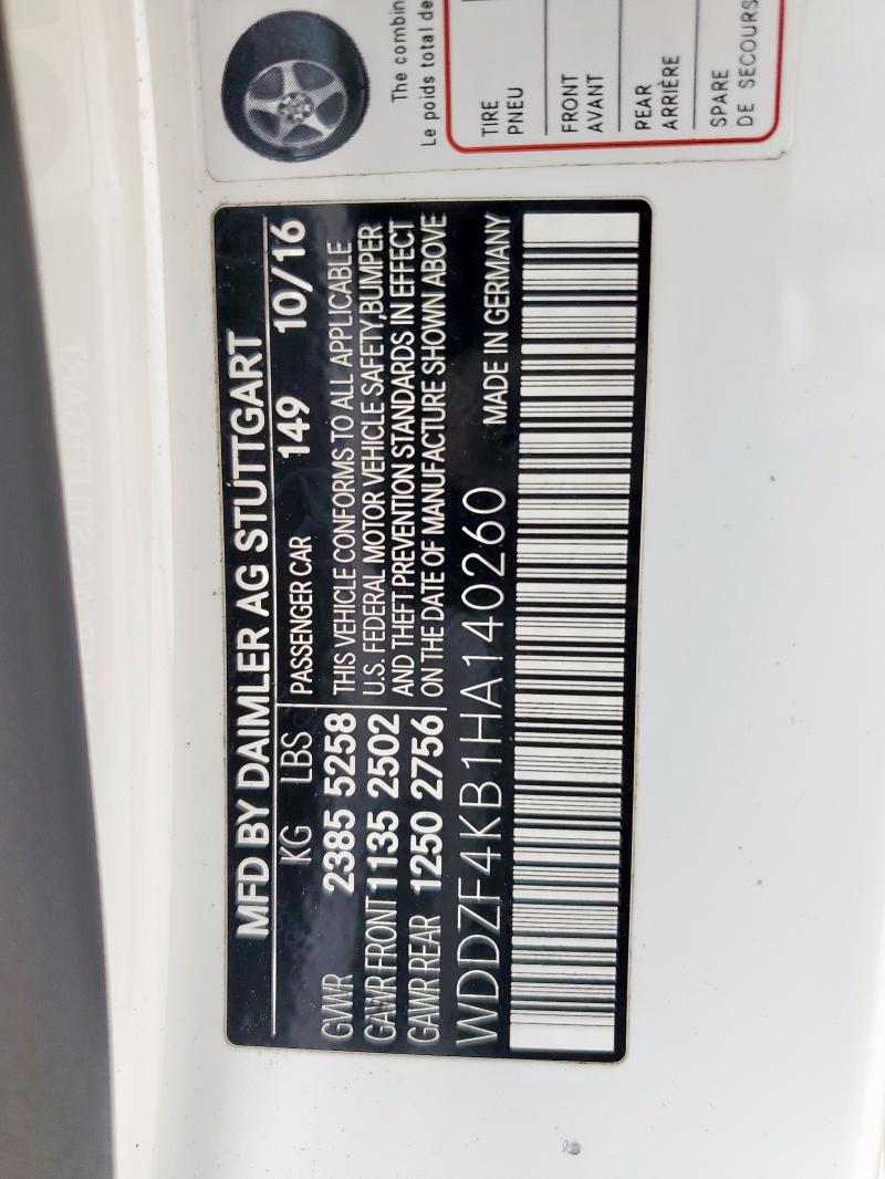WDDZF4KB1HA140260 Mercedes-Benz E 300 4MAT