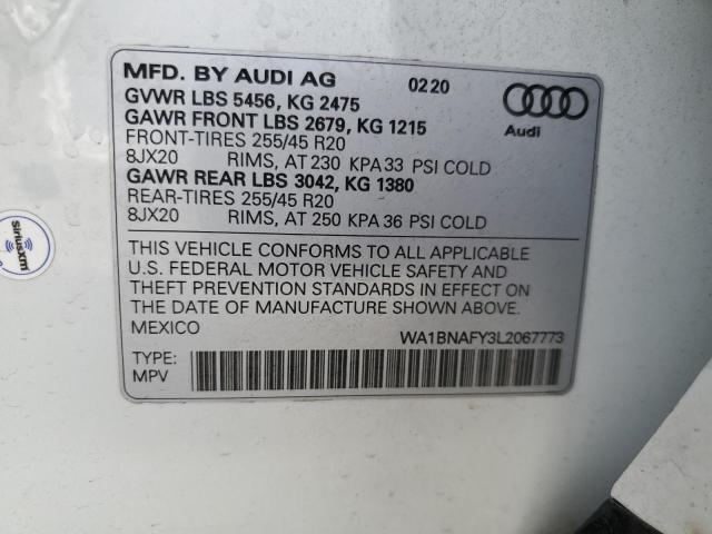 WA1BNAFY3L2067773 Audi 2020