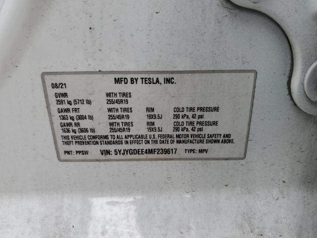 5YJYGDEE4MF239617 Tesla 2021