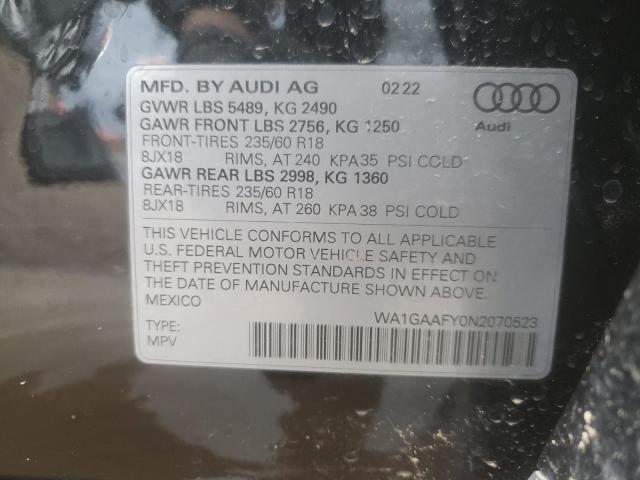 WA1GAAFY0N2070523 Audi Q5 PREMIUM