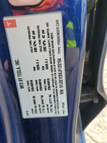 5YJ3E1EBXJF120194 Tesla MODEL 3