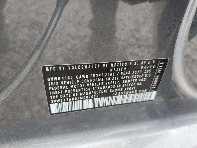 3VW217AU9FM007029 Volkswagen 2015