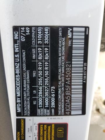 4JGDA5JB5FA450821 Mercedes-Benz 2015