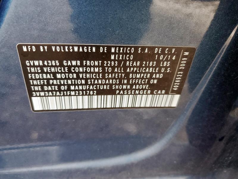 3VW3A7AJ1FM231762 Volkswagen 2015