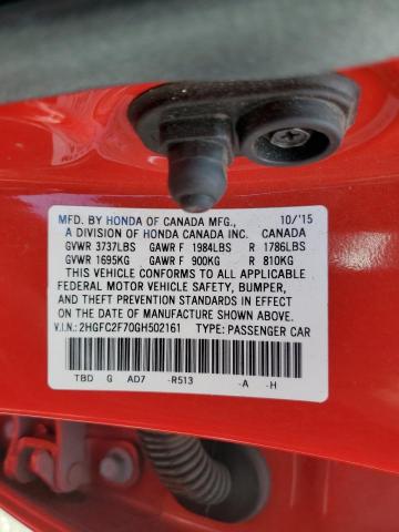 2HGFC2F70GH502161 Honda k20c2