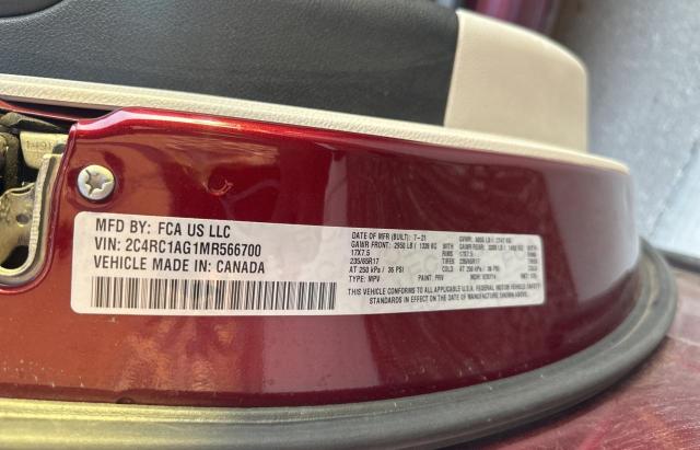 2C4RC1AG1MR566700 Chrysler 2021