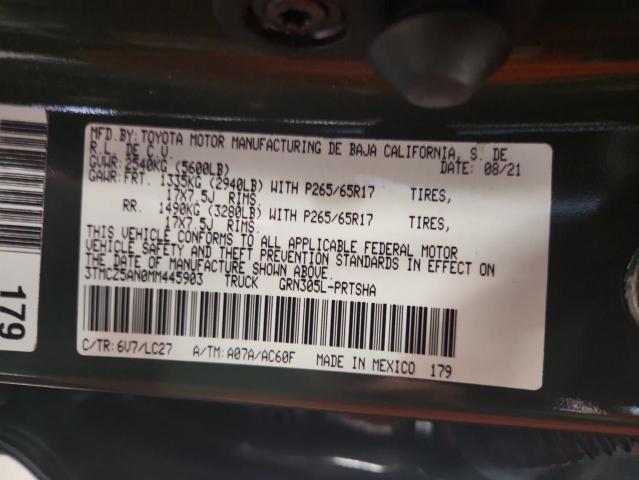 3TMCZ5AN0MM445903 Toyota TACOMA DOU