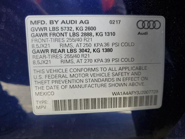 WA1A4AFY3J2007729 Audi 2018