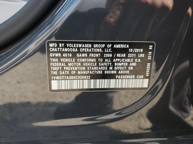1VWDT7A35HC028622 Volkswagen PASSAT R-L