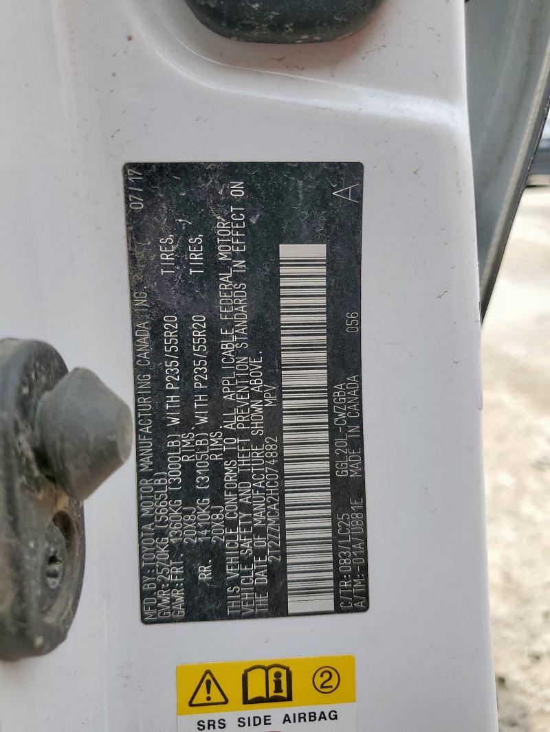 2T2ZZMCA2HC074882 Lexus RX 350 BAS