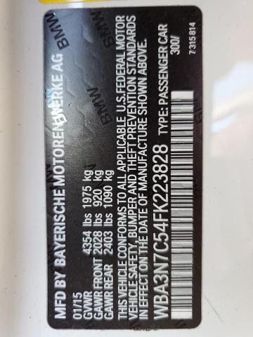 WBA3N7C54FK223828 BMW 2015