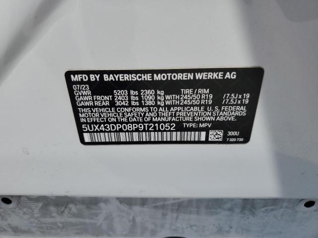 5UX43DP08P9T21052 BMW X3 SDRIVE3
