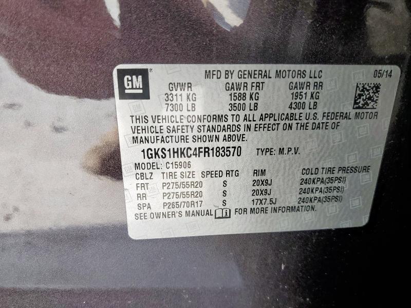 1GKS1HKC4FR183570 GMC YUKON XL C
