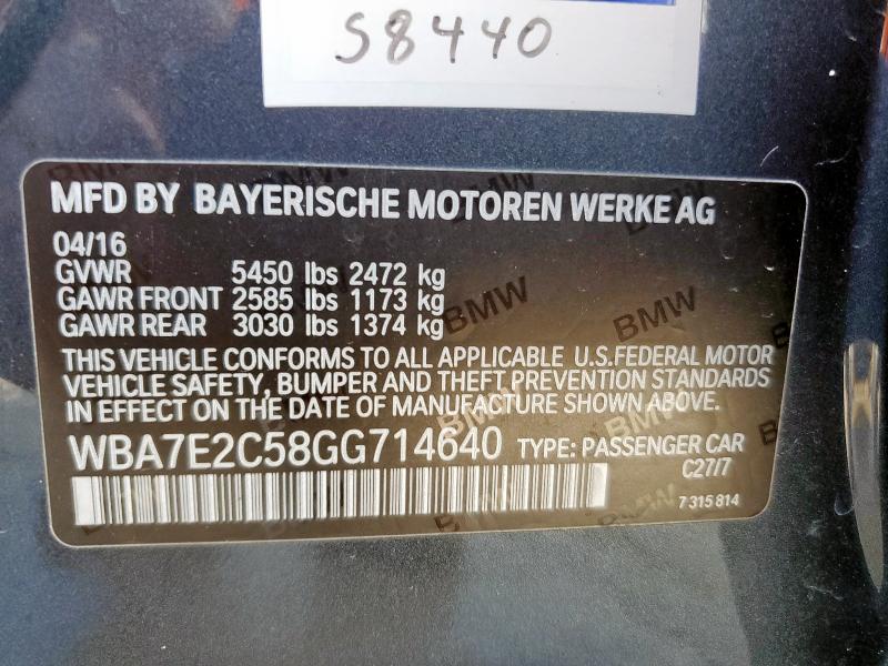 WBA7E2C58GG714640 BMW 740 I