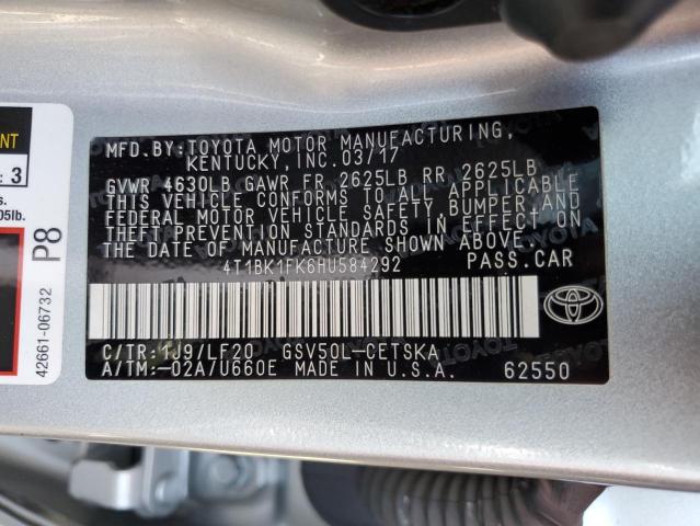 4T1BK1FK6HU584292 Toyota 2gr-fe