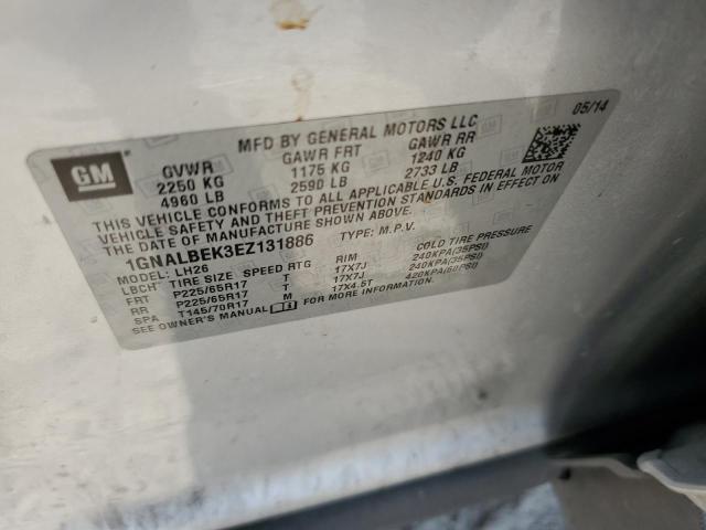 1GNALBEK3EZ131886 Chevrolet lea - flex fuel (gas/alc), aluminum, high output