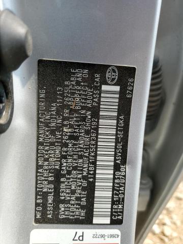 4T4BF1FK5ER367192 Toyota 2ar-fe
