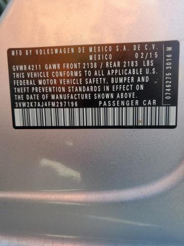 3VW2K7AJ4FM297196 Volkswagen 2015