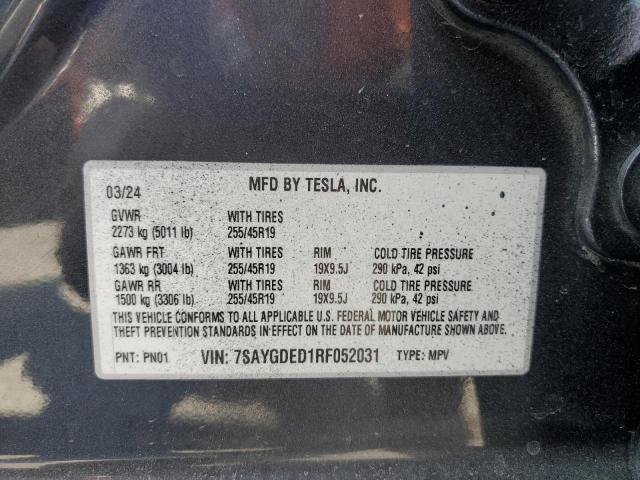 7SAYGDED1RF052031 Tesla Model Y