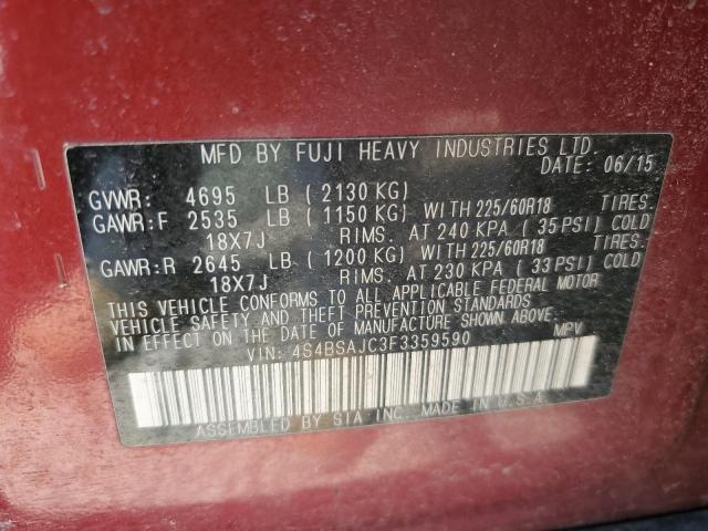 4S4BSAJC3F3359590 Subaru 2.5l u5