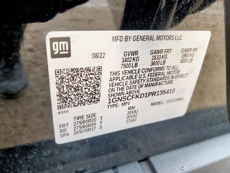 1GNSCFKD1PR135410 Chevrolet SUBURBAN C