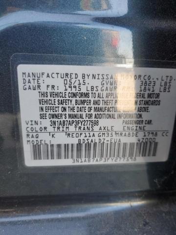 3N1AB7AP3FY277598 Nissan 2015