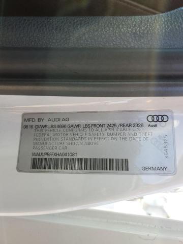 WAUUPBFFXHA041081 Audi A3 E-TRON