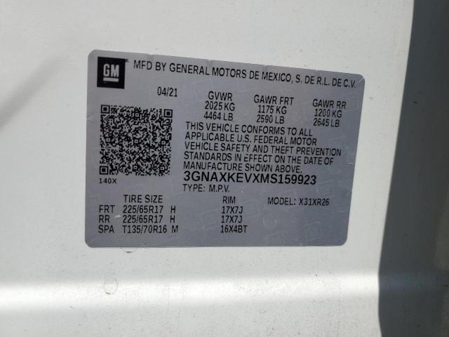 3GNAXKEVXMS159923 Chevrolet lyx