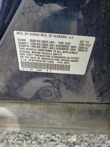 5FNYF6H97GB112636 Honda j35y6