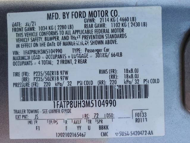 1FATP8UH3M5104990 Ford 2021