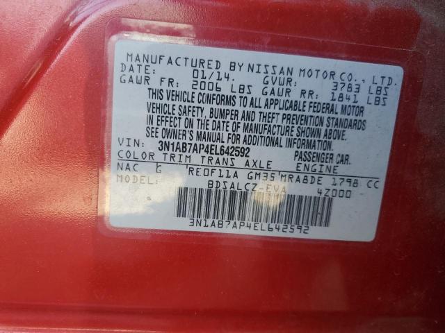 3N1AB7AP4EL642592 Nissan 2014