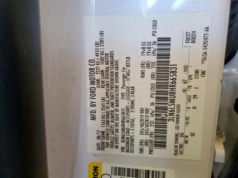 3LN6L5MU8HR665831 Lincoln MKZ HYBRID