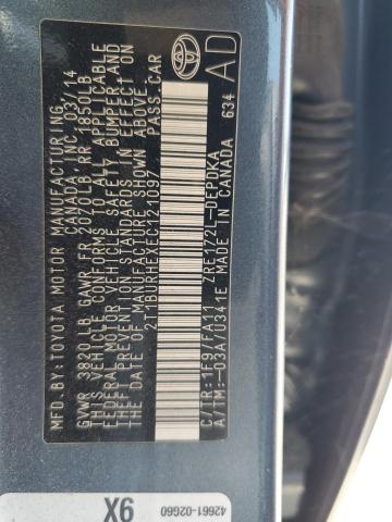 2T1BURHEXEC121097 Toyota 2zr-fe