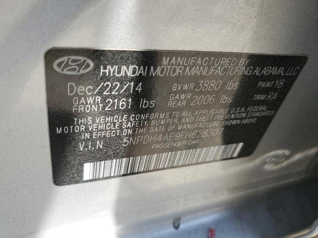 5NPDH4AE9FH628307 Hyundai dohc mpi nu