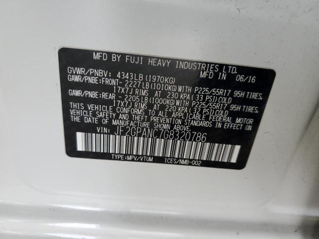 JF2GPANC7G8320786 Subaru naturally aspirated