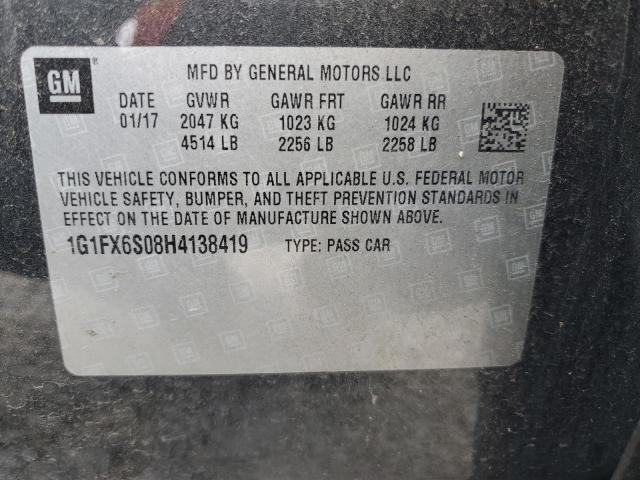 1G1FX6S08H4138419 Chevrolet 2017