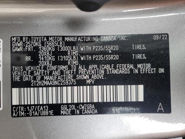 2T2HZMAA9NC259375 Lexus 2gr-fks