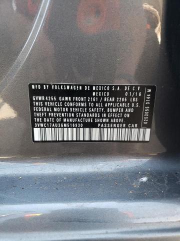 3VWC17AU3GM516930 Volkswagen GOLF SPORT