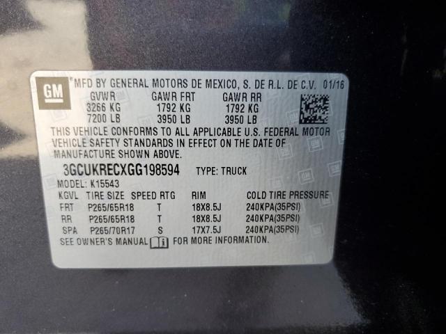 3GCUKRECXGG198594 Chevrolet l83 - sidi, vvt, afm, e85 max, aluminum